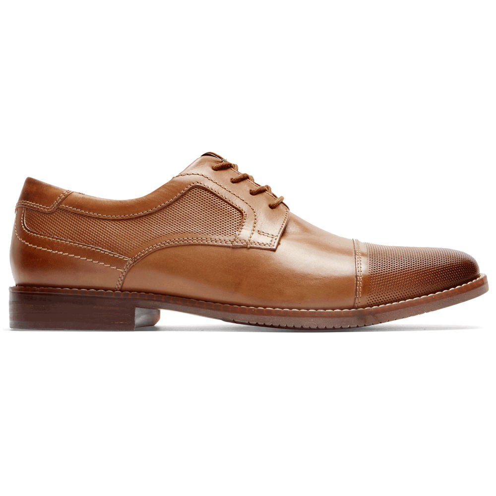 Rockport Singapore Mens Lace Up - Style Purpose Cap Toe Blucher Brown - RH3206954